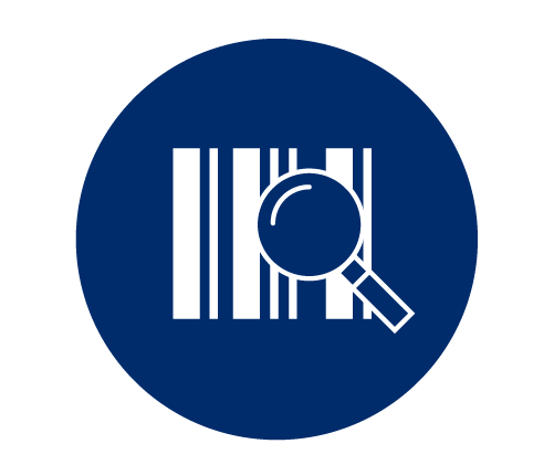 Barcode verified with magnifying glass