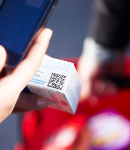 Data matrix being scanned by smartphone