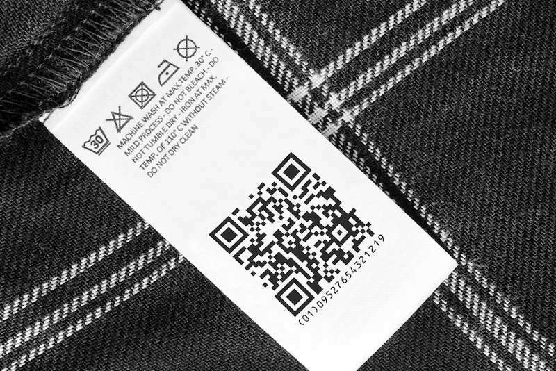 QR code on clothing label