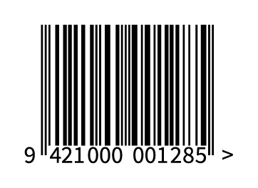 GTIN-13 (EAN-13) barcode example - Standard 13-digit barcode for retail products sold in stores...
